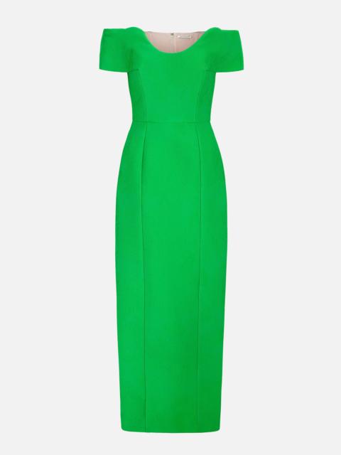 EMILIA WICKSTEAD Aislin Dress In Green Embossed Cloque