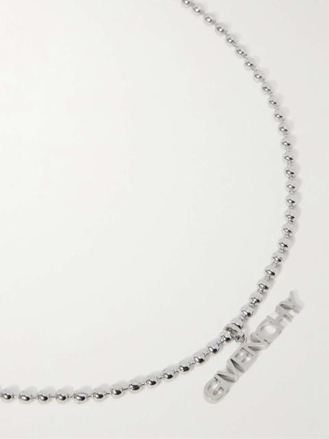 Givenchy Silver-Tone Logo Pendant Necklace