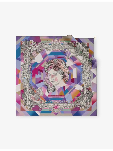 BVLGARI Polychroma Printed Square Silk-Twill Scarf