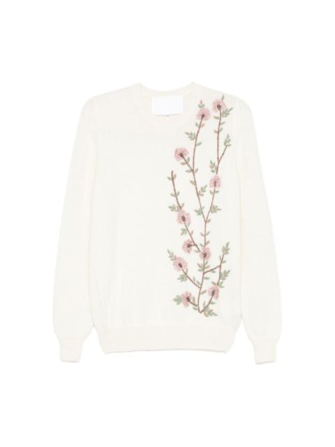 COSTARELLOS floral-embroidered sweater