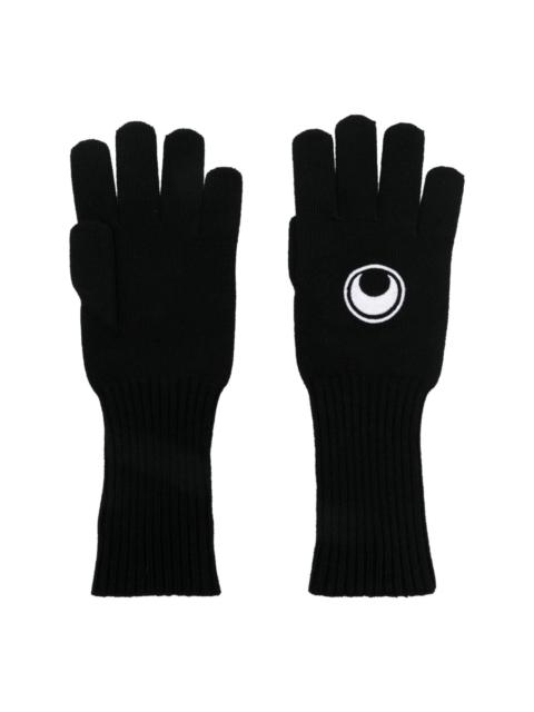 Marine Serre moon-logo knit gloves