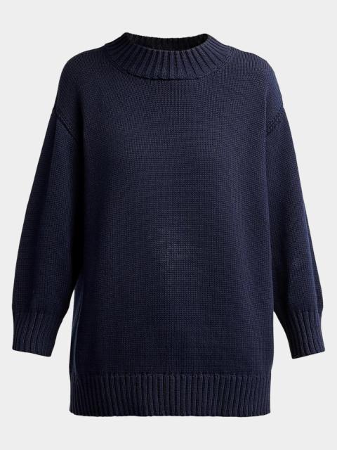 L'AGENCE Loden Cotton Crewneck Sweater