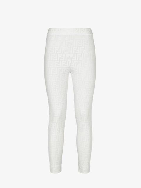 FENDI White tech fabric leggings