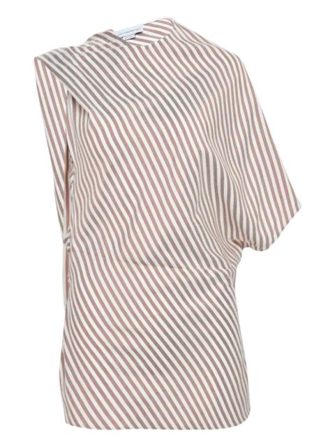 Stella McCartney stripe asymmetric silk blouse