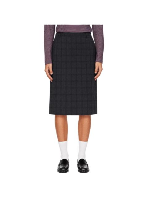 Dunst Gray Pleats Wrap Midi Skirt