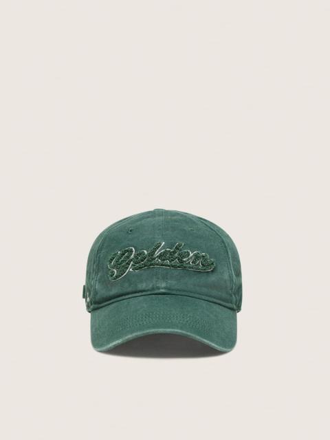 Golden Goose Pine-green baseball cap with Golden logo embroidered in green