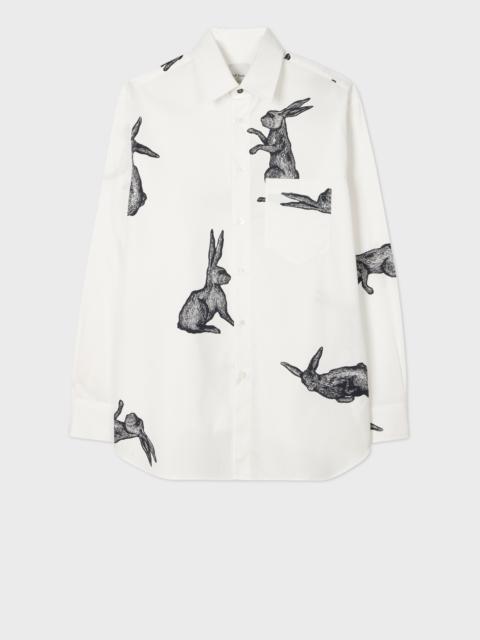 Paul Smith White 'Rabbit' Print Shirt
