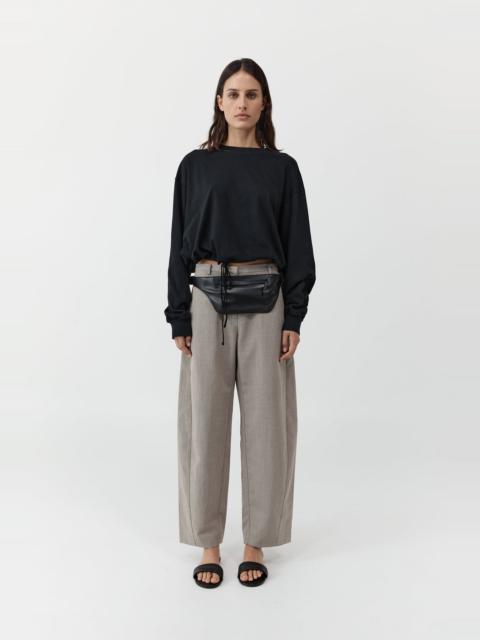 ST. AGNI Drawstring Long Sleeve Top - Black