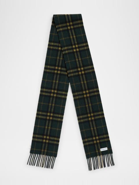 Men's Cashmere Medium Check Scarf