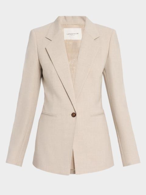 Lafayette 148 New York Single-Button Stretch Wool Blazer