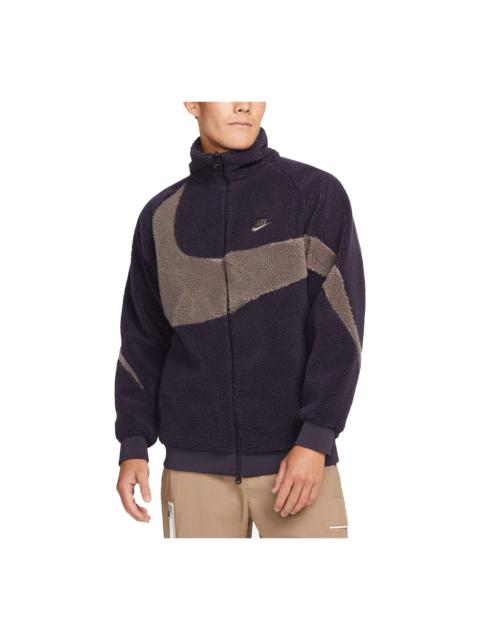 Nike Nike Big Swoosh Reversible Boa Jacket Asia Sizing Cave Purple BQ6546 540 REVERSIBLE