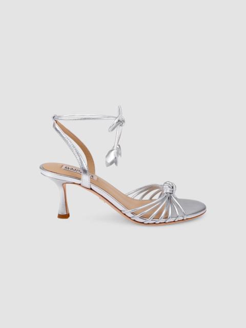 BADGLEY MISCHKA Women's Yelena 65MM Leather Wrap Sandals - Silver Metallic