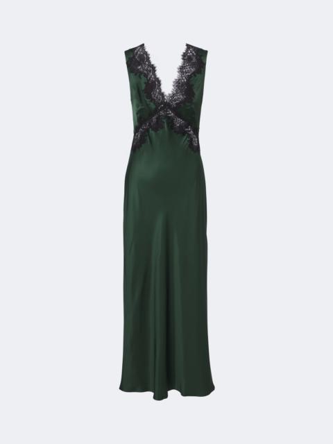RIXO Lysandra lace-trimmed satin midi dress