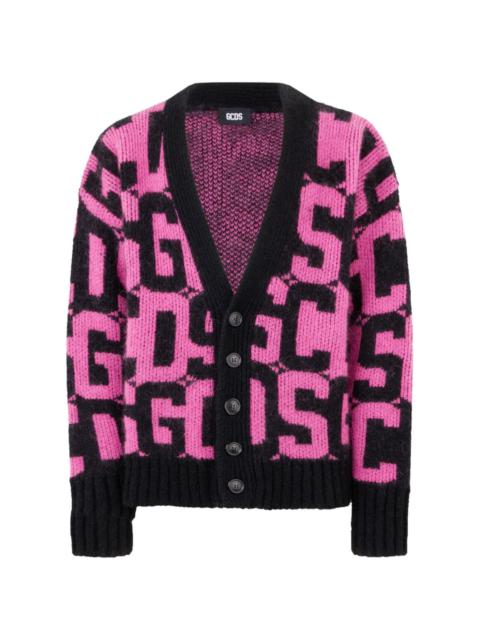 GCDS monogram-pattern cardigan