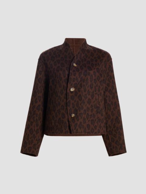 LAMARQUE Women's Hania Double-Face Wool-Blend Leopard Jacket - Leopard