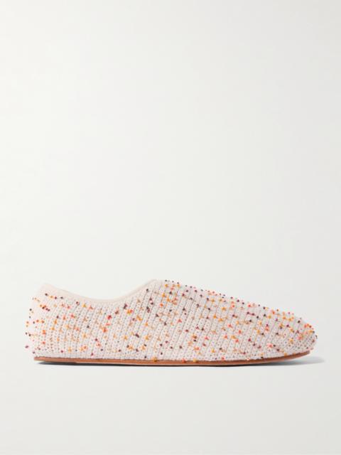 GABRIELA HEARST Callie Beaded Crocheted Ballet Flats