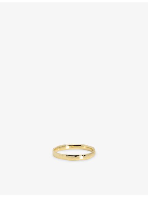 MONICA VINADER Hammered Thin 14ct Yellow-Gold Band Ring