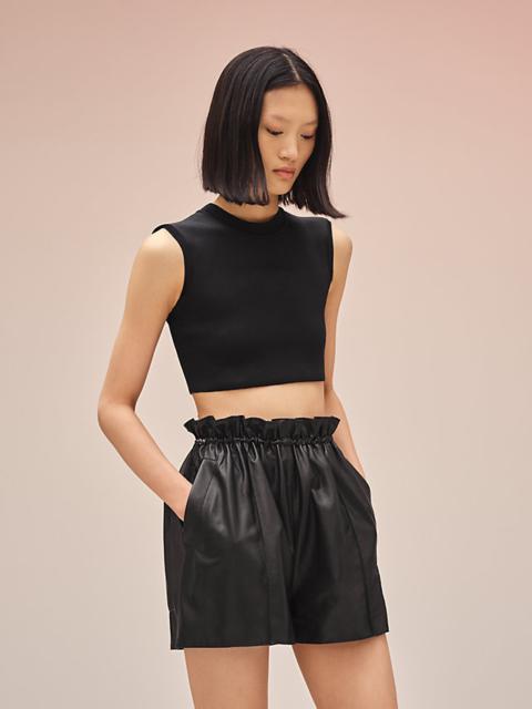 Hermès Leather shorts with elastic waist