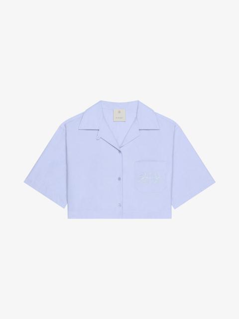 Givenchy CROPPED SHIRT IN COTTON WITH GIVENCHY MEDALLION