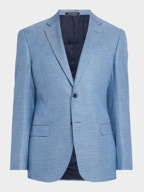 EMPORIO ARMANI Men's Micro-Check Bamboo Viscose G Line Sport Coat