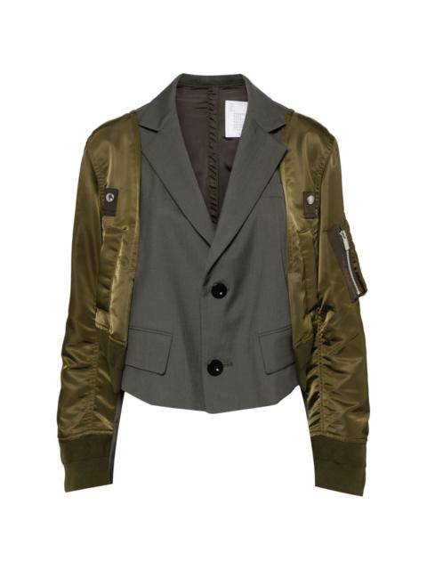 single-breasted panelled bomber jacket