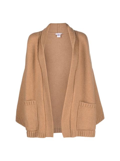 ribbed-knit open-front cardigan