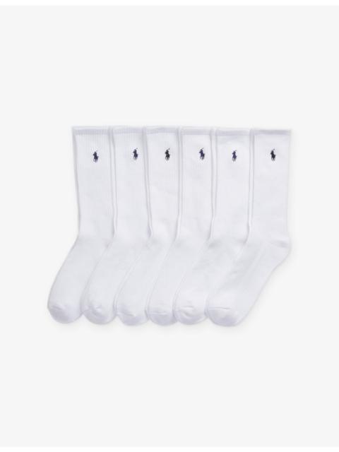 Polo Ralph Lauren Branded Pack of Six Cotton-Blend Socks