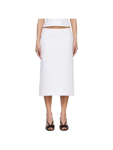 SHUSHU/TONG White Trumpet Hem Midi Skirt