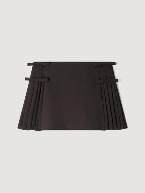 Sandro MINI PLEATED WOOL SKIRT