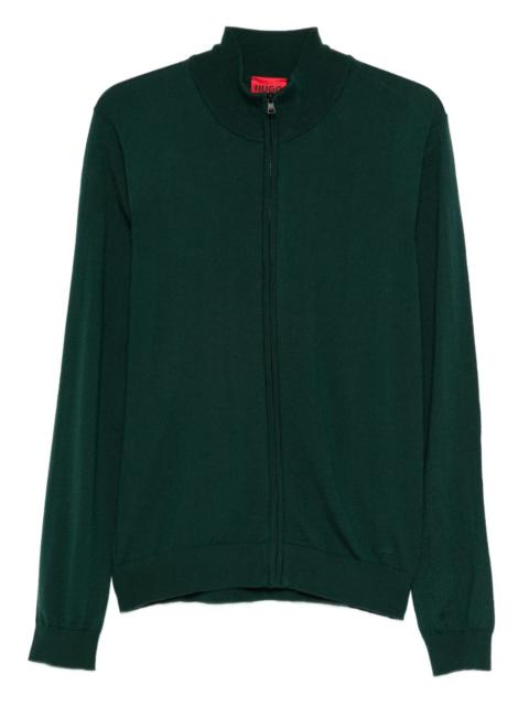 BOSS zip-up mock-neck cardigan