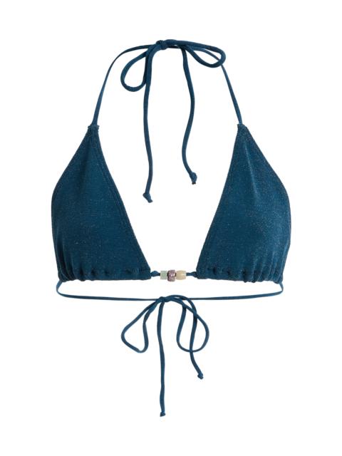 Ingrid Beaded Shimmer Bikini Top blue