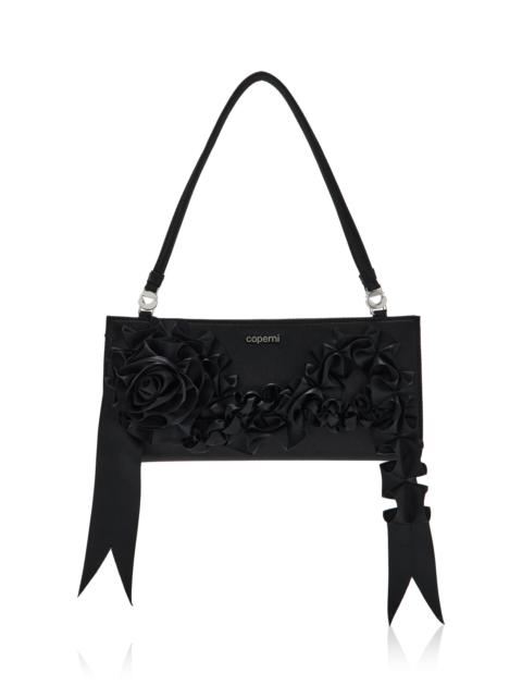 COPERNI Pleated Ribbon Satin Pochette Bag black