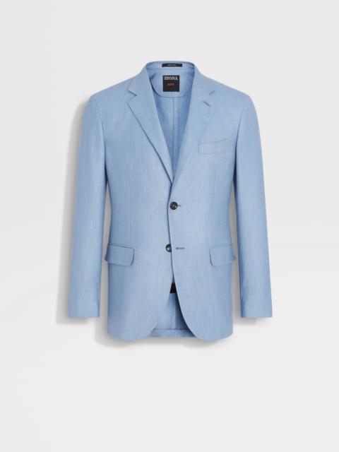 LIGHT BLUE CASHMERE SILK AND LINEN CARDIGAN JACKET