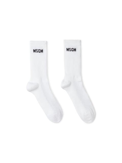 MSGM Solid color cotton socks with MSGM logo