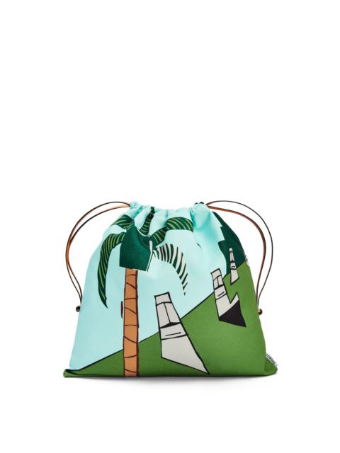Loewe Easter Island Drawstring Pouch in canvas