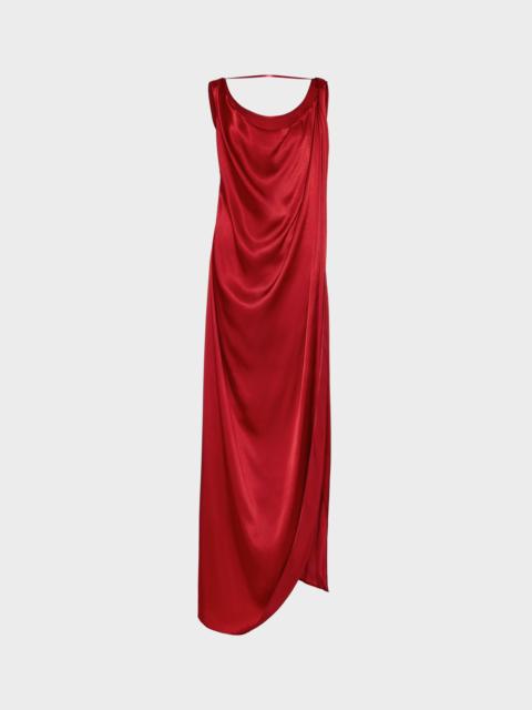 Maison Margiela Satin Draped Maxi Dress