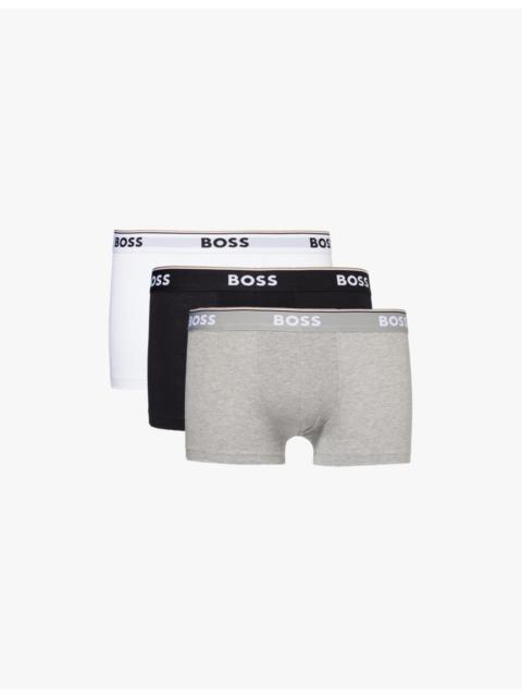 BOSS Branded waistband stretch-cotton boxer trunks