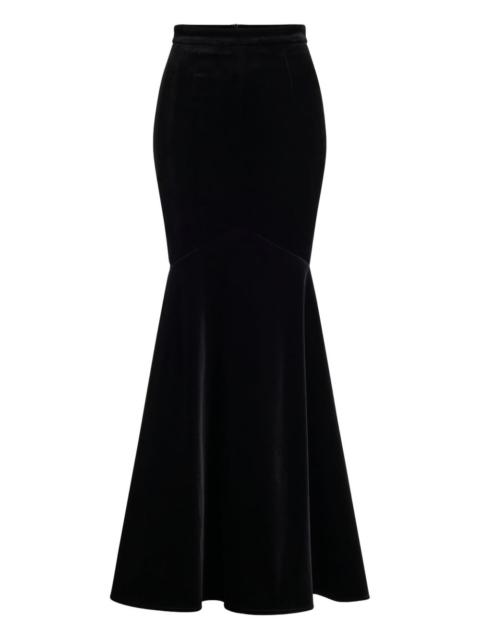 PATOU peplum velvet skirt