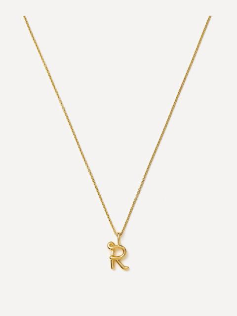 MISSOMA 18ct Gold-Plated Vermeil Silver Curly Molten Mini R Initial Pendant Necklace