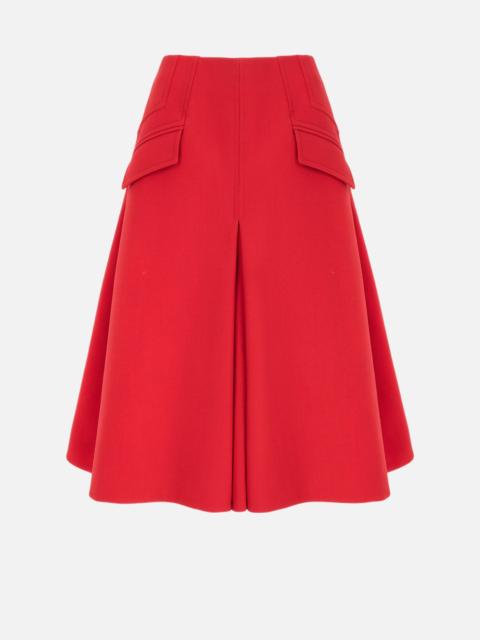 EMILIA WICKSTEAD Zeus Skirt in Red Birdseye Suiting