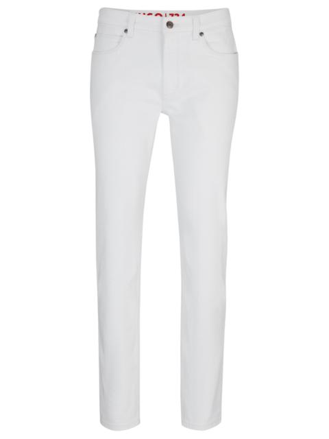 HUGO EXTRA-SLIM-FIT JEANS IN WHITE COMFORT-STRETCH DENIM