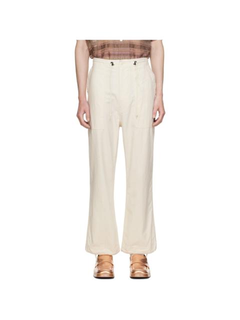 White String Fatigue Trousers
