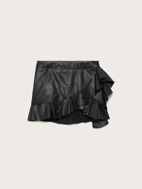 ALLSAINTS LUANA ASYMMETRIC LEATHER MINI SKIRT