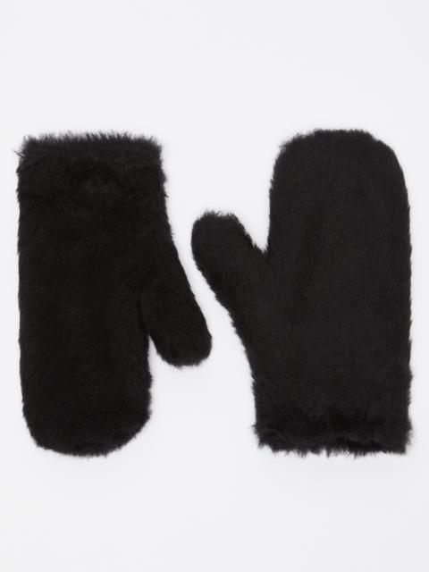 Max Mara OMBRATO Mittens in alpaca and wool Teddy fabric