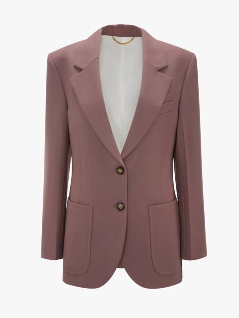Victoria Beckham Patch Pocket Jacket In Mauve