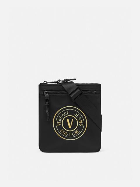 VERSACE JEANS COUTURE Embroidered V-Emblem Crossbody Bag