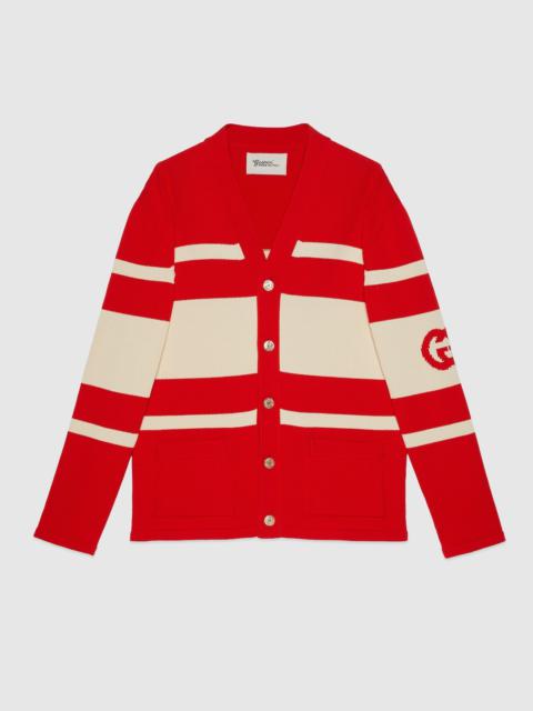 GUCCI Knit cotton cardigan with Interlocking G