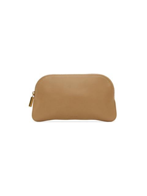 Beige EW Circle Pouch