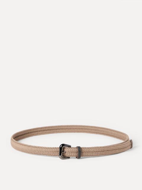 Brunello Cucinelli Stretch cotton braided belt with shiny loop