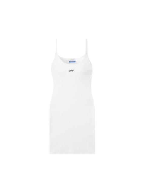 Off-White Off Stamp Rib Basic Tank Dress 'White/Black'